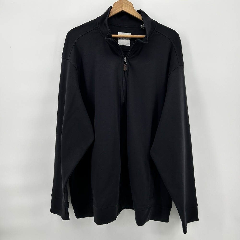 Tommy Bahama Martinique Jacket‎ Mens 2XLB Big Black Pima Cotton Full Zip Resort
